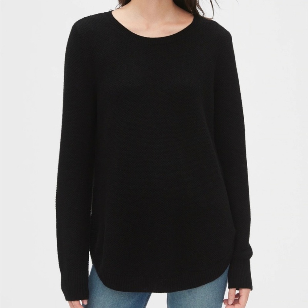 Gap True Soft Textured Crewneck Tunic Sweater